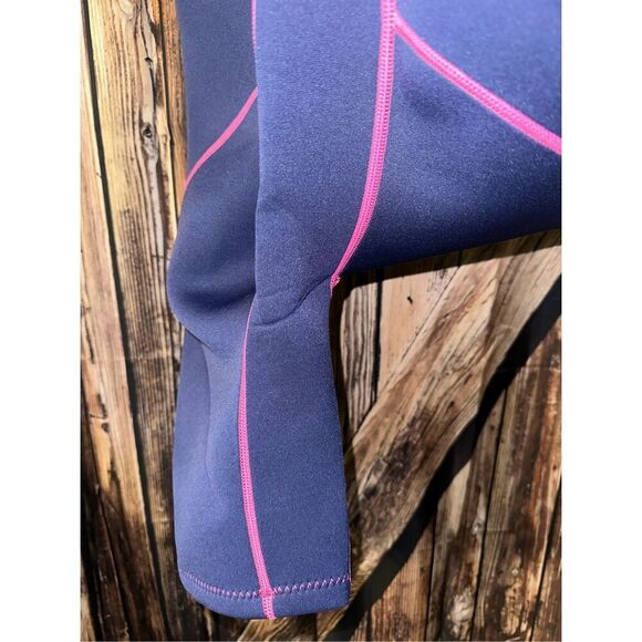 SeaSkin Wetsuit Size 10 2mm Front Zipper Neoprene  Short Pink Blue Beach watersk - Picture 5 of 6